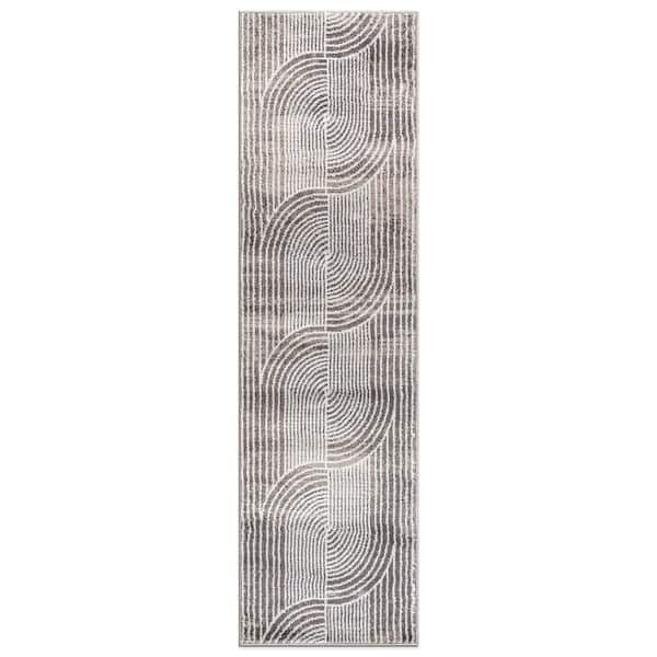 World Rug Gallery Contemporary Arch Knot Design Brown 2 ft. x 7 ft. Runner Rug