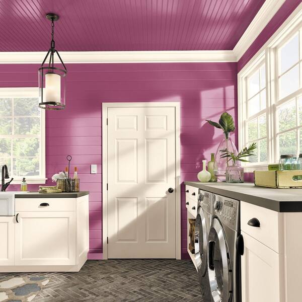 1 gal. #100B-7 Hot Pink Urethane Alkyd Semi-Gloss Enamel Interior/Exterior  Paint