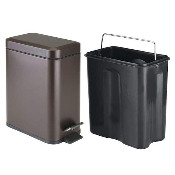 Dracelo Small Bathroom Step Trash Can with Lid Soft Close in Black  B09Y3YWQSF - The Home Depot