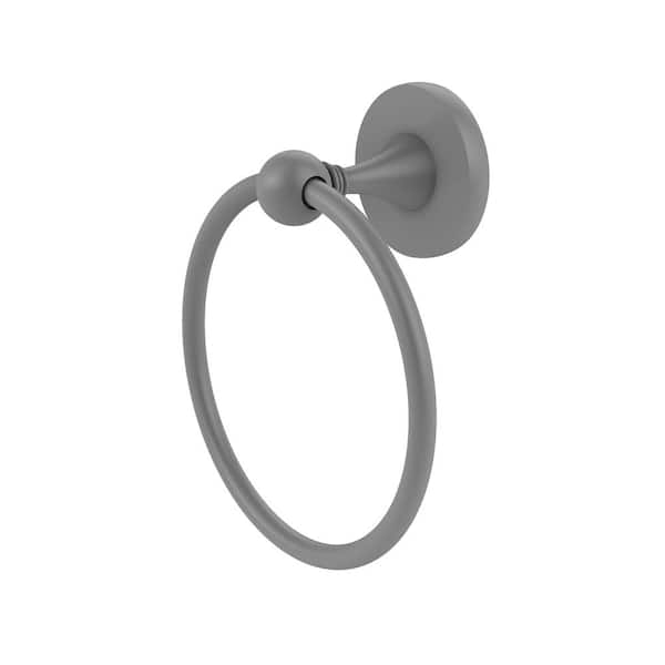 Allied Brass Shadwell Collection Wall Mounted Towel Ring in Matte Gray