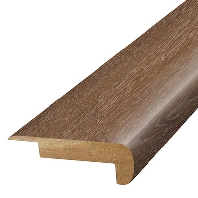 Caramel 0.75 in. T x 2.37 in. W x 78.7 in. L Textured Wood Look Laminate Moulding/Trim Stair Nose Molding