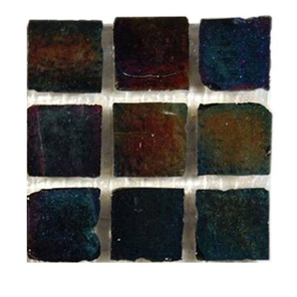 Splashback Tile Iridescent Raven Glass Tile - 6 in. x 6 in. Floor and Wall Tile Sample