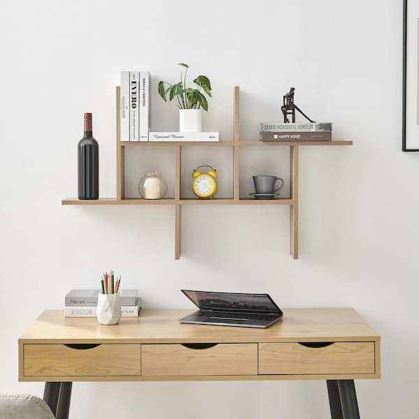 DANYA B 40 in. Chestnut Cantilever Cubby Wall Shelf - Horizontal DANYA B 40 in. Chestnut Cantilever Cubby Wall Shelf - Horizontal