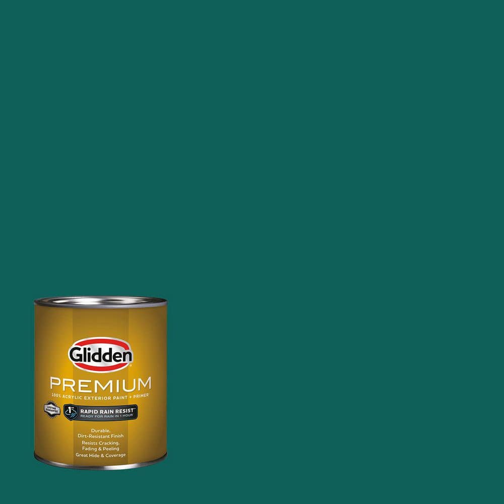 Glidden Premium 1 qt. PPG1142-7 Empress Teal Semi-Gloss Exterior