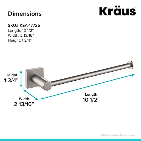 Ventus 10.5 in. Wall Mounted Bathroom Towel Bar in Brushed Nickel