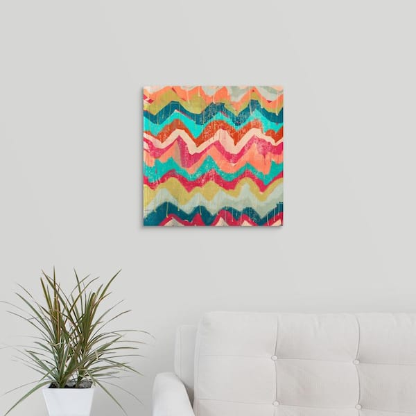 GreatBigCanvas 16 in. x 16 in. "Hot Chevrons" by Cynthia Alvarez Canvas Wall Art