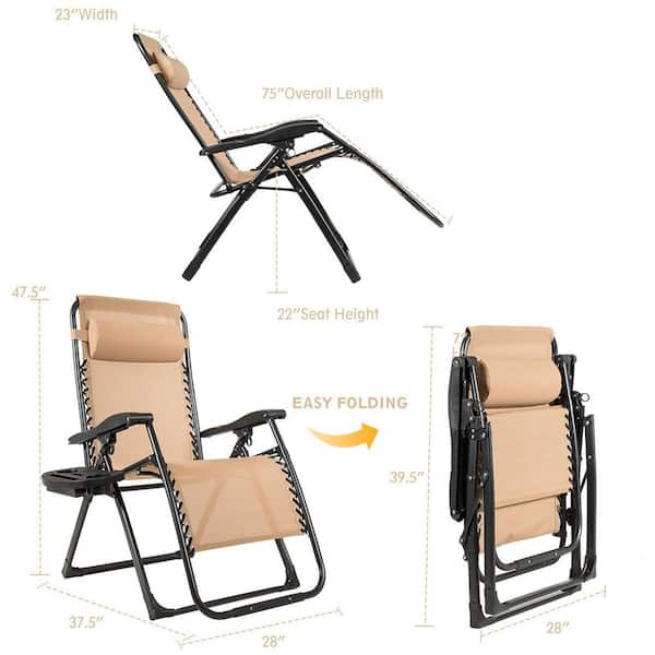 Heavy Duty Folding Recliner Leisure Chair with Extendable Legs