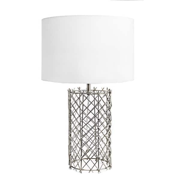 nuLOOM Carlisle 23 in. Silver Modern Table Lamp, Dimmable