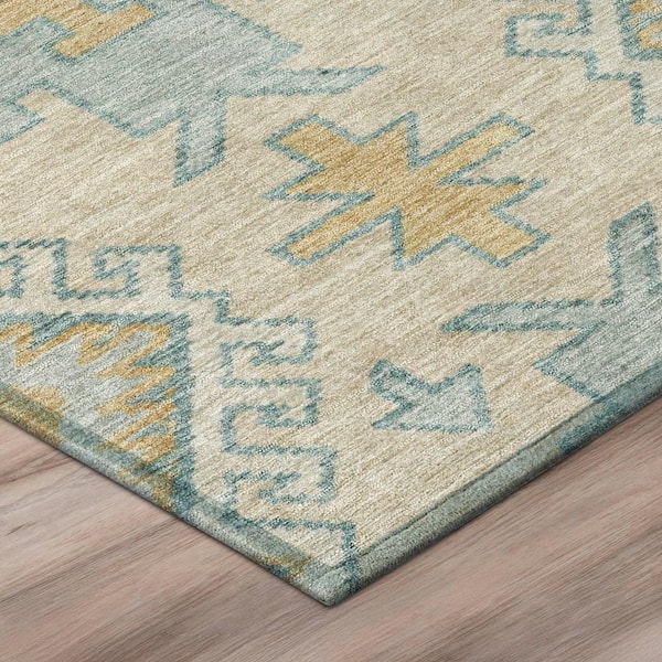 Chantille Machine Washable Indoor/Outdoor Abstract ACN3029 Ivory 10 ft. x 14 ft. Area Rug