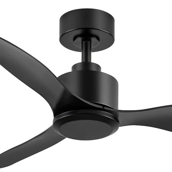 Alisio 42 in. Indoor/Covered Outdoor Black Standard Downrod Ceiling Fan for Bedroom or Living Room with Remote Control