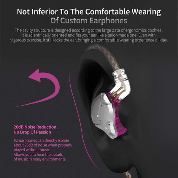 Lukyamzn Purple Wired Noise Cancelling Gaming Earbud and In-Ear