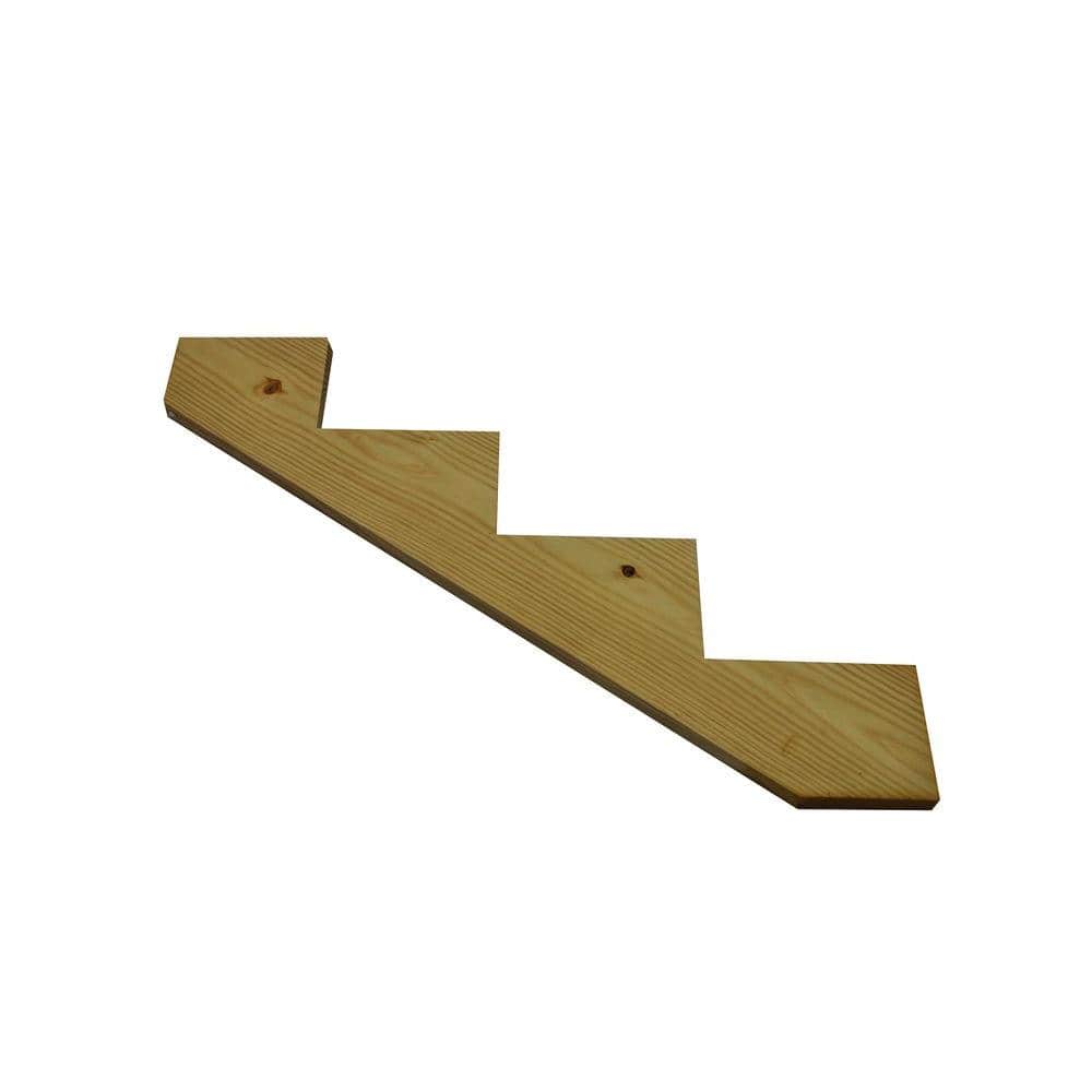 4-Step 2 in. x 12 in. Pressure-Treated Pine Stringer 1002341955 - The ...