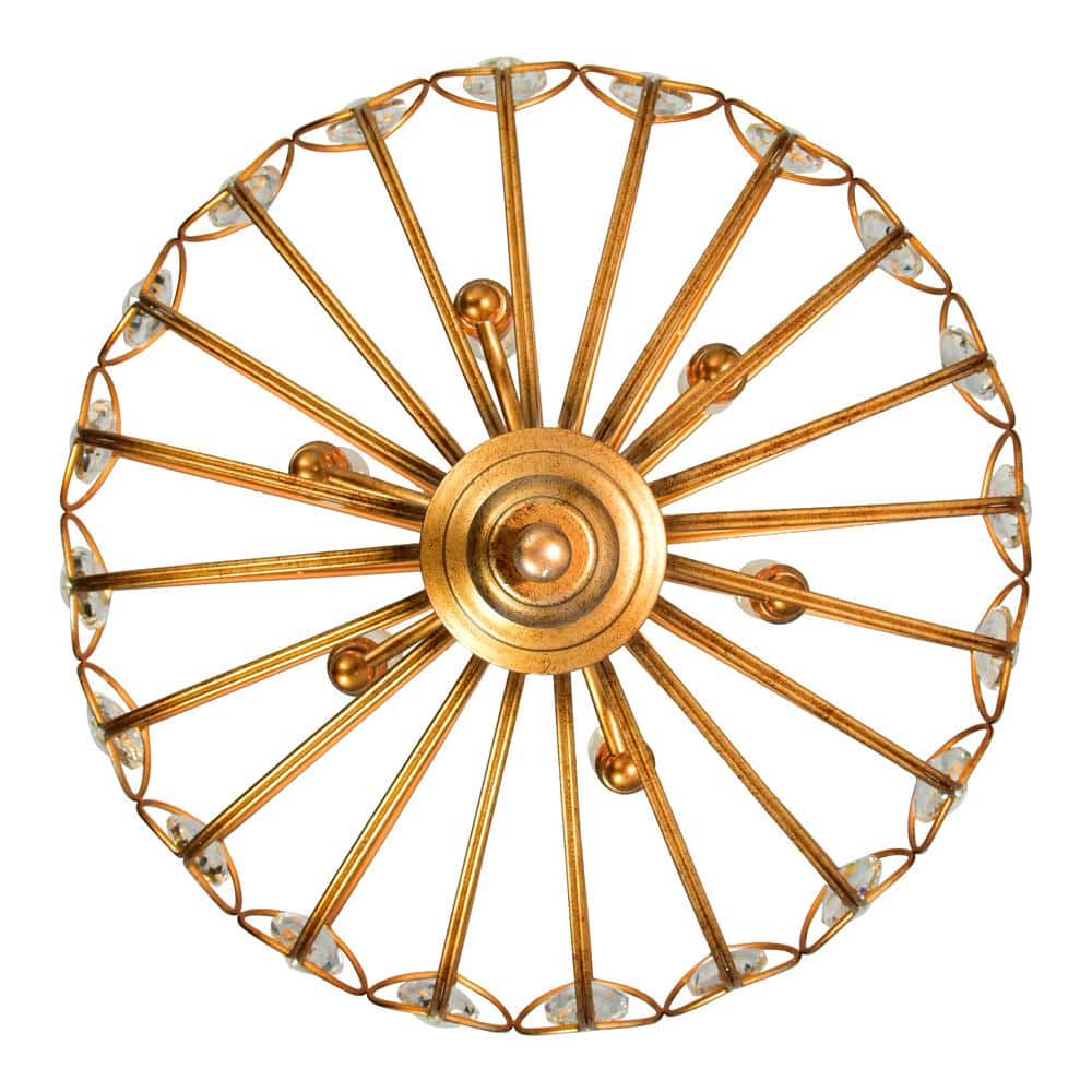 Altair Elegance 19" Antique Bronze Crystal Accented Chandelier