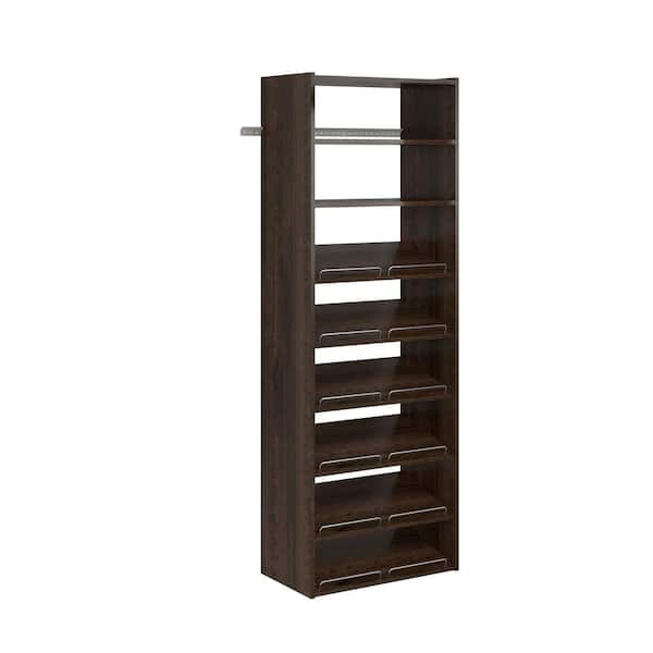 Glitzhome 26-in x 68.26-in x 9.25-in Espresso 1-Shelf Over-the