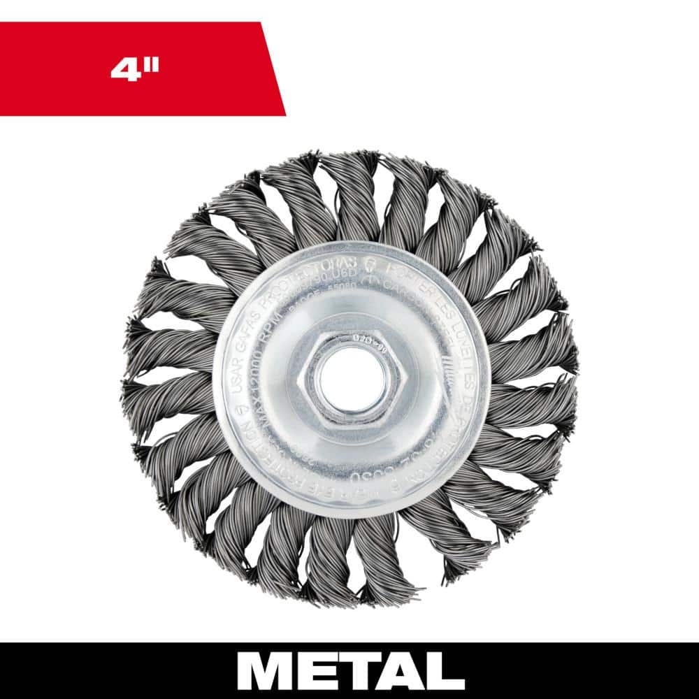 Milwaukee 4 in. Carbon-Steel Full-Cable Twist Wire Wheel 48-52-5030 - The  Home Depot