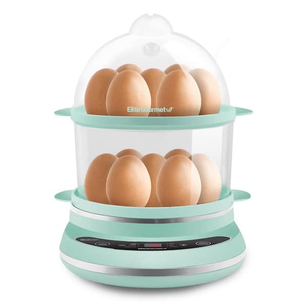 Elite Gourmet 14-Egg Cooker 2-Tier Egg Cooker/Steamer Blue with  Programmable Features EGC314M - The Home Depot