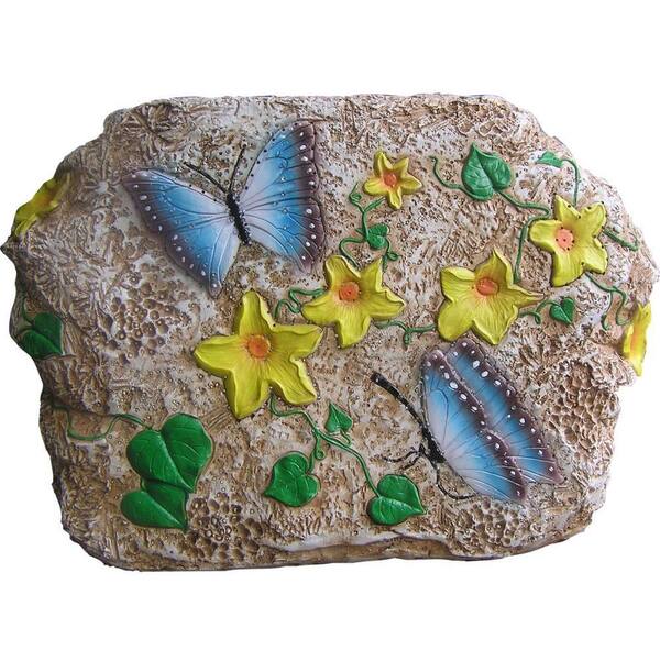 Unique Arts Stone Optics Decorative Animated Solar Rock - New Butterfly - Small Version-DISCONTINUED