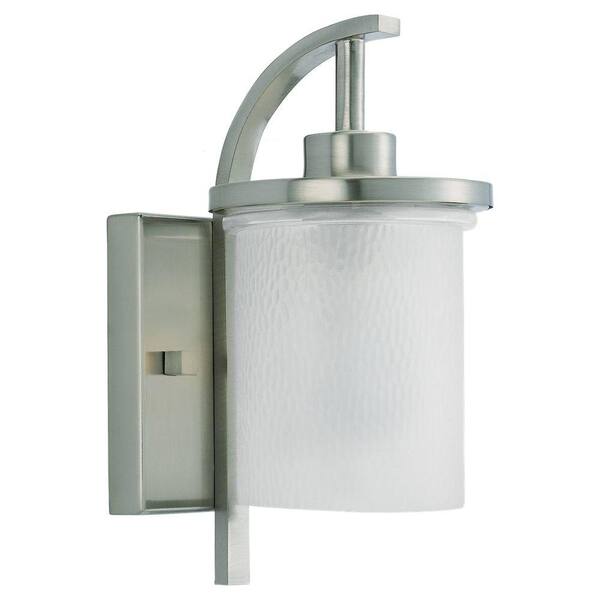 Generation Lighting Eternity 6 in. W 1-Light Brushed Nickel Outdoor Wall Mount Cylinder Light