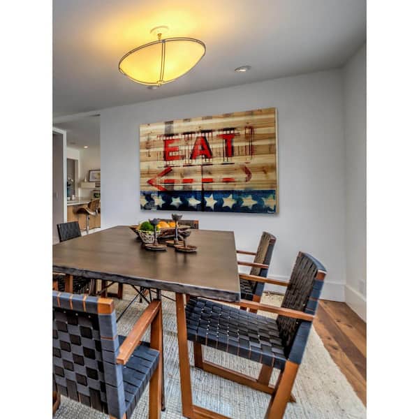 Unbranded 12 in. H x 18 in. W "Eat" by Parvez Taj Printed Natural Pine Wood Wall Art