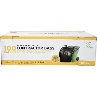Dynamic 03250 42 Gal 3mil Black Contractor Trash Bag 100Ct (1 Pack)
