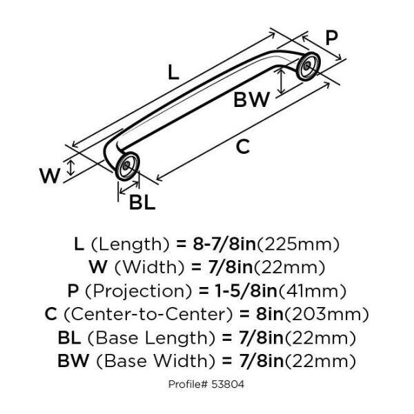 Amerock Kane 8.88" Bronze Appliance Pull with Mounting Hardware