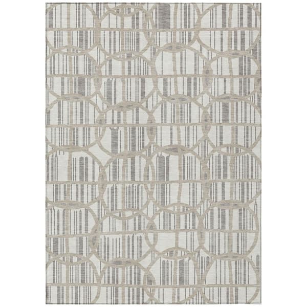 Chantille Machine Washable Indoor/Outdoor Abstract ACN2769 Ivory 9 ft. x 12 ft. Area Rug