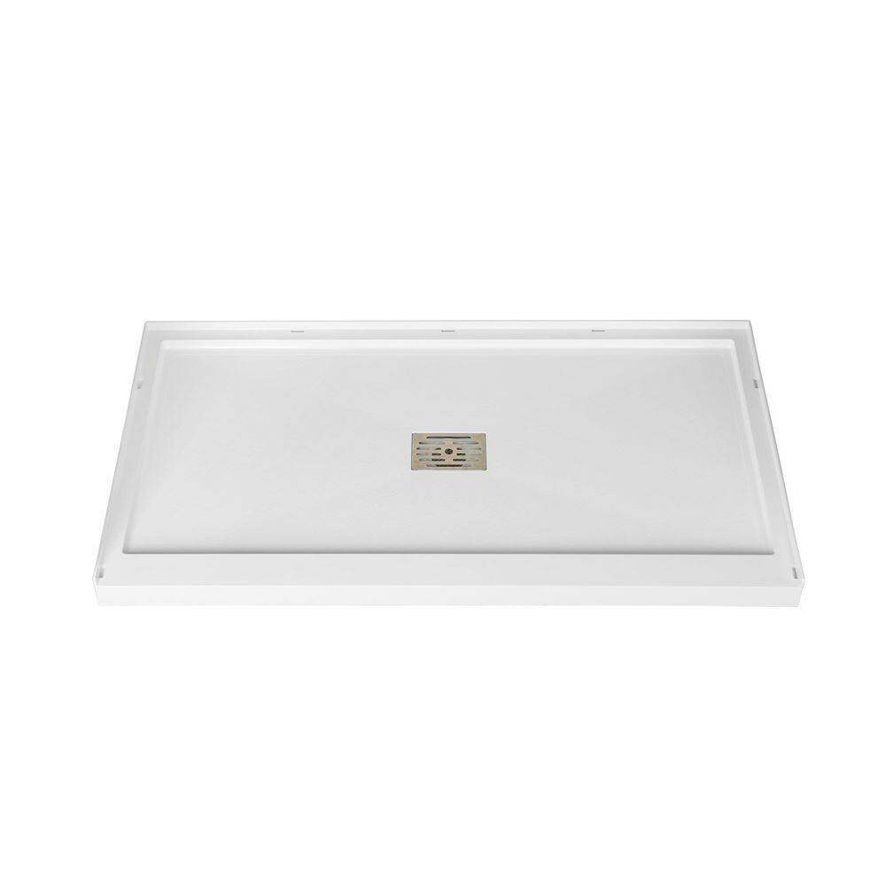 60 in. L x 32 in. W Alcove Shower Pan Base with Center Drain in White price history on PriceWatchPro
