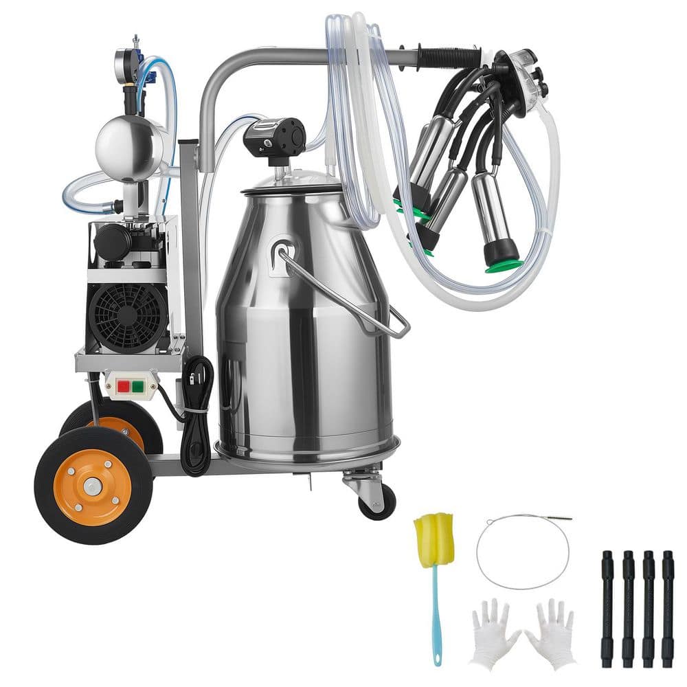 Electric Milking Machine for Cows, 6.6 Gal / 25 L Stainless Steel Bucket, Food-Safe Teat Cups and Silicone Tubing price history on PriceWatchPro