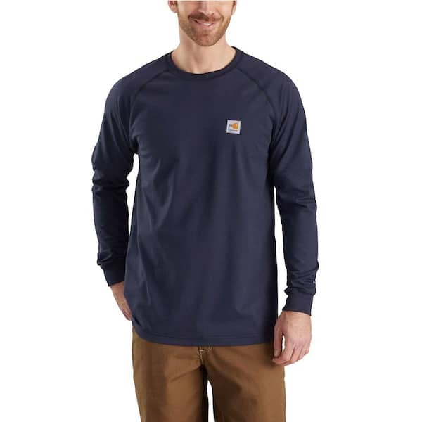 Carhartt Men's Tall Medium Dark Navy FR Force Cotton Long Sleeve T-Shirt