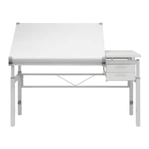 Graphix Height Adjustable Multi-Tasking, Steel Base with MDF Split Top Craft, Drawing, Drafting Table with Storage