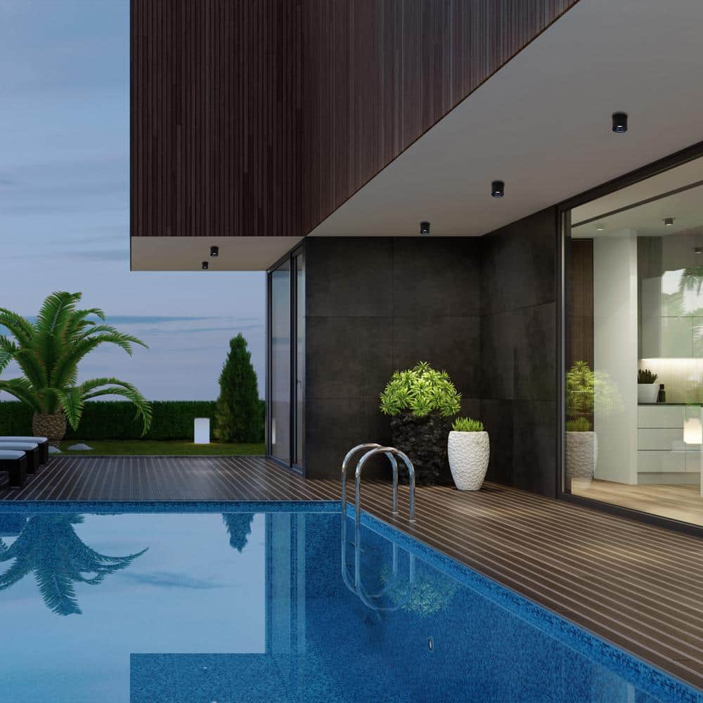 Black Glass LED Indoor/Outdoor Flush Mount Light
