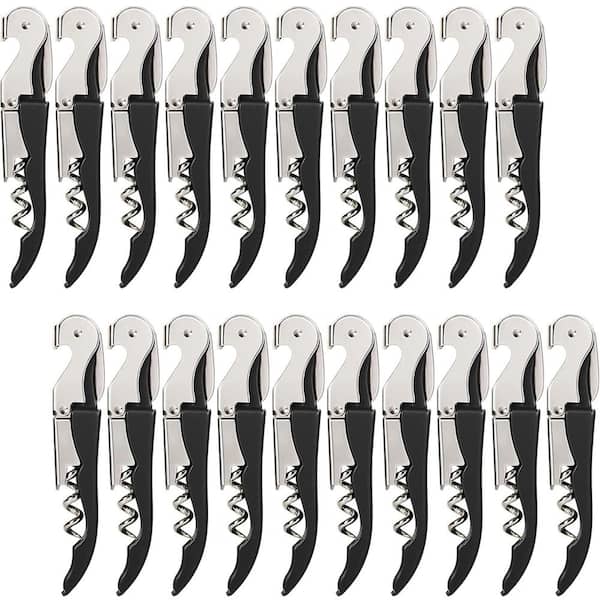 Numhew 20-Pack Black Wine Opener for Bartender, Professional Waiter Corkscrew Wine Key, Wine Bottle Opener Double Hinged