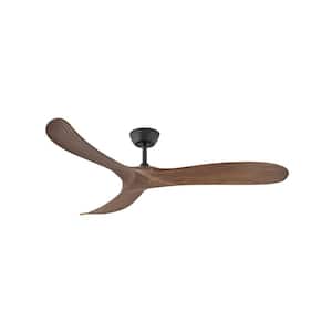 Swell 60 in. Indoor/Outdoor Matte Black Ceiling Fan with Wall Switch