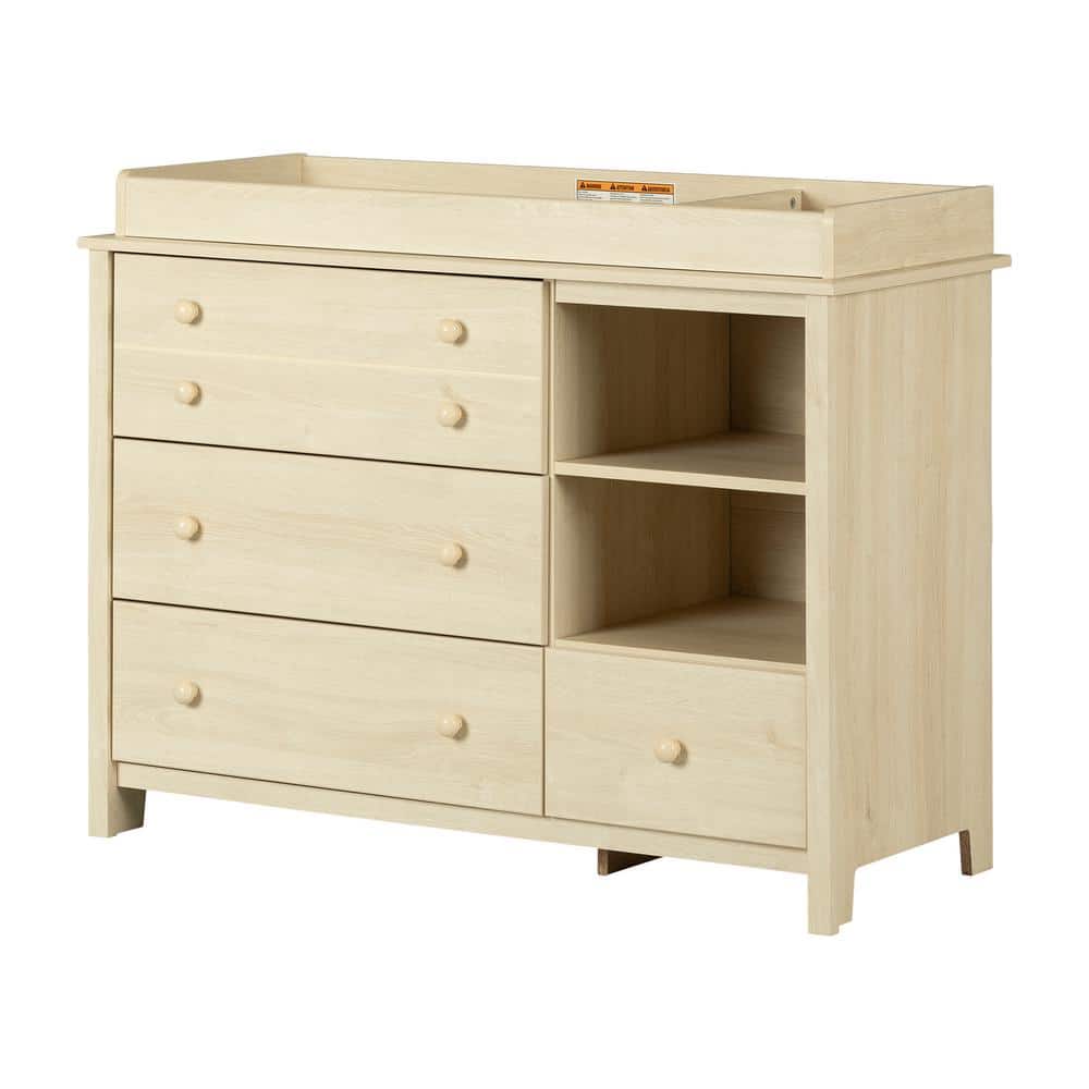 Bleached Oak Nursery Changing Table Dresser with Drawers