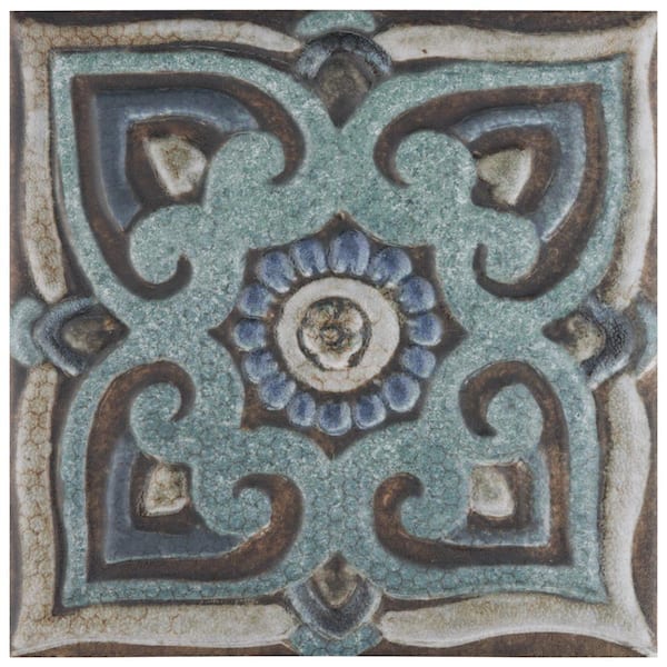 Merola Tile Mandala Decor Mix 7-7/8 in. x 7-7/8 in. Ceramic Wall ...