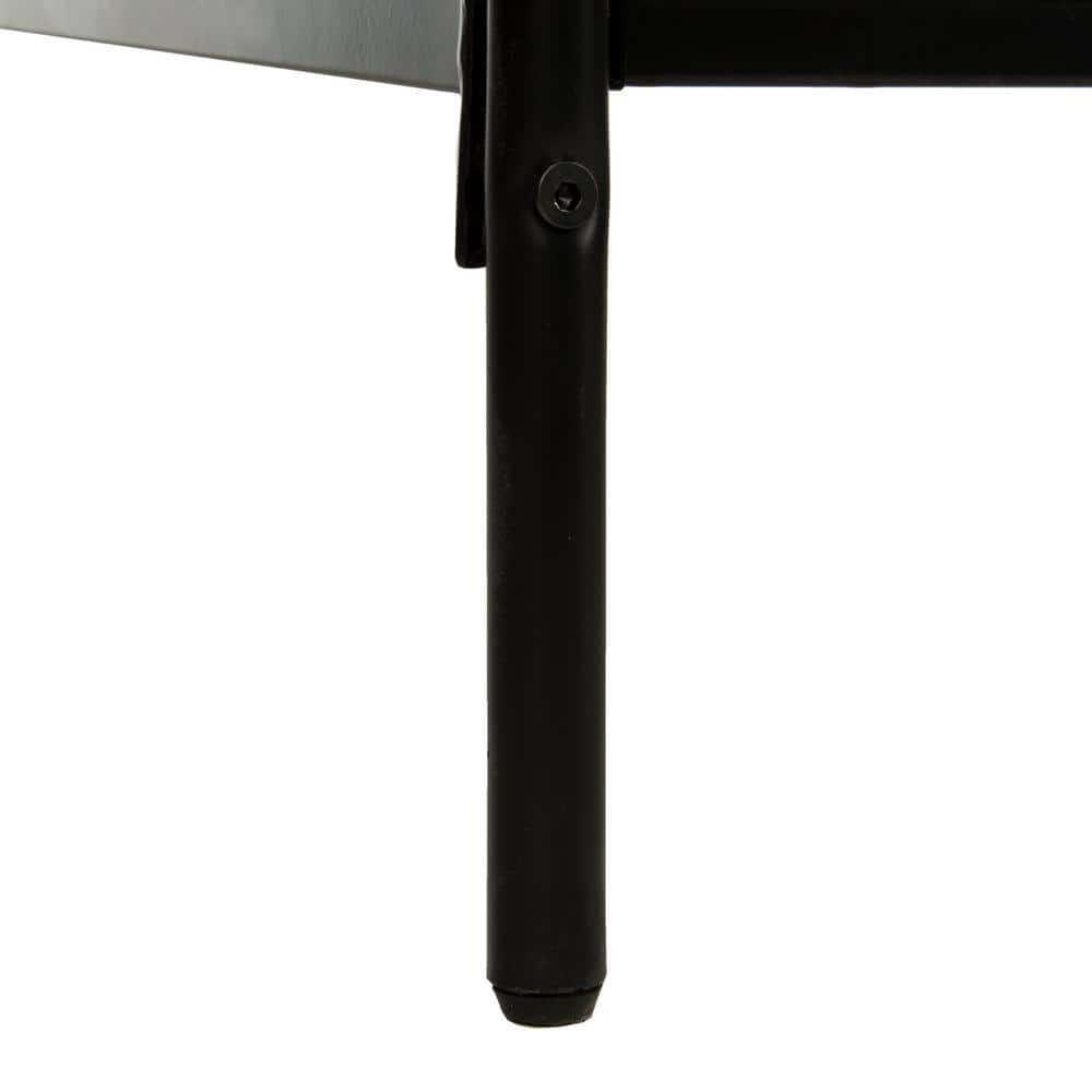 Paloma Black Metal Queen Bed with Art Deco Headboard