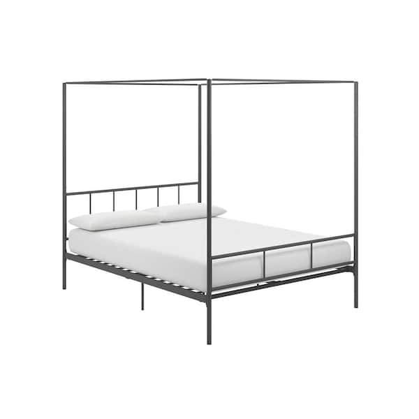 Novogratz Marion Gunmetal Gray Queen Size Canopy Bed