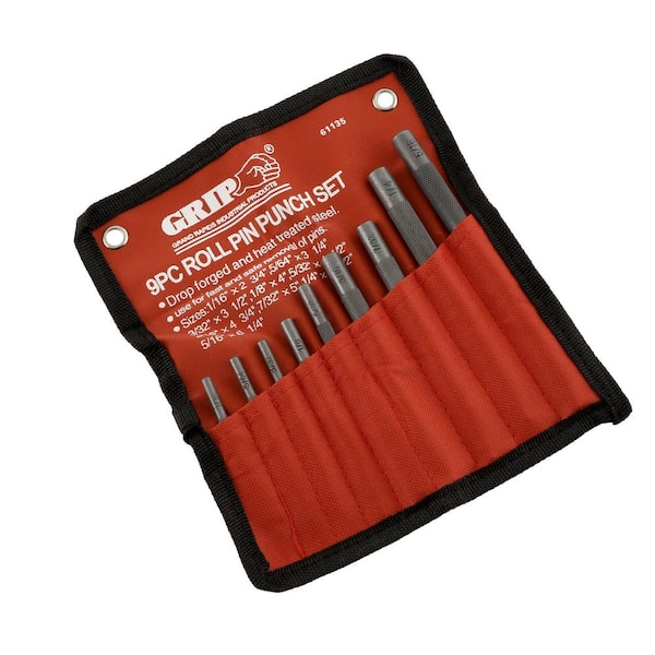 Grip Roll Pin Punch Set (9-Piece) 61135 - The Home Depot