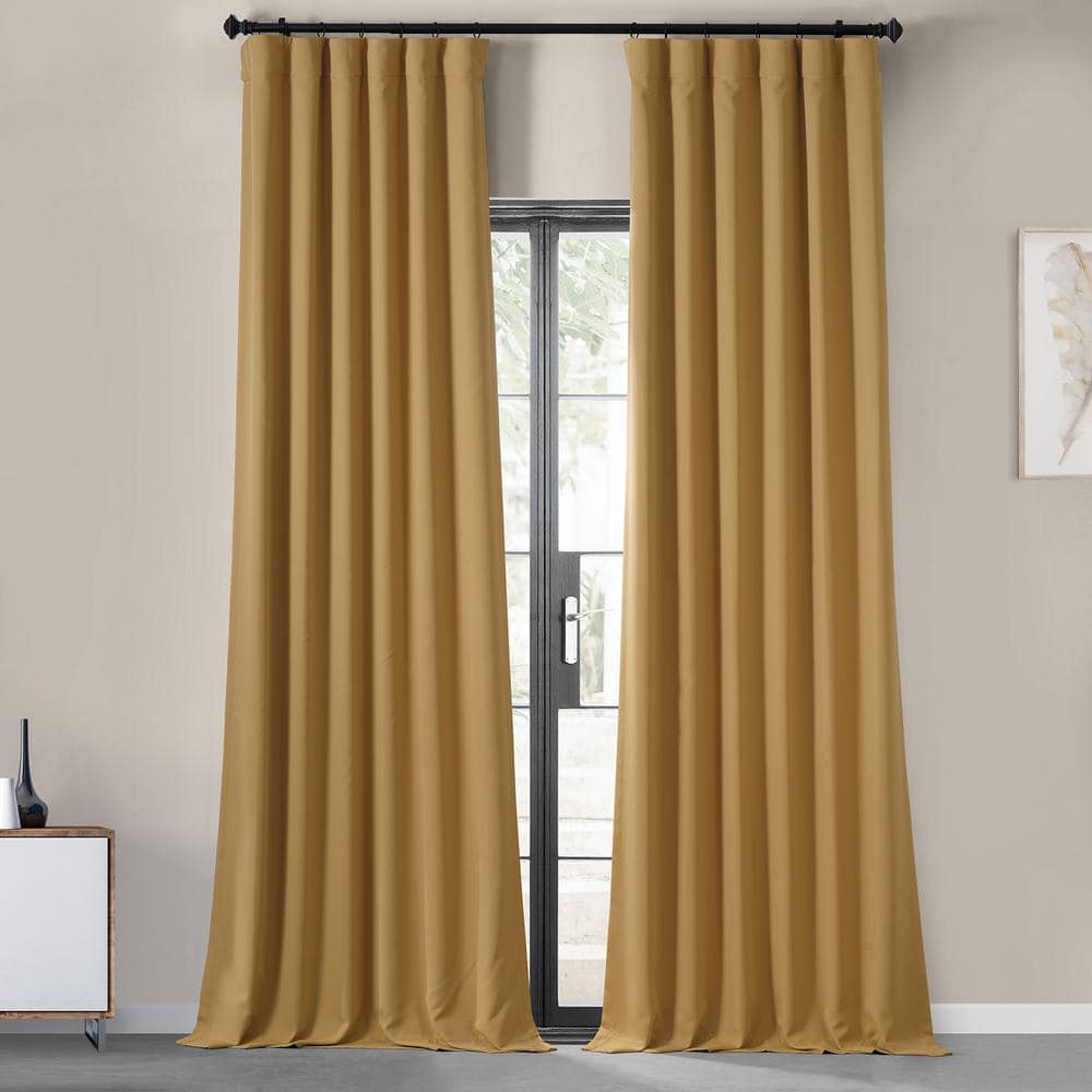 Exclusive Fabrics & Furnishings Chesapeake Gold Performance Woven Blackout  Curtain Pair - 50 in. W x 120 in. L (2 Panels) PWBO-201303-120 - The Home 