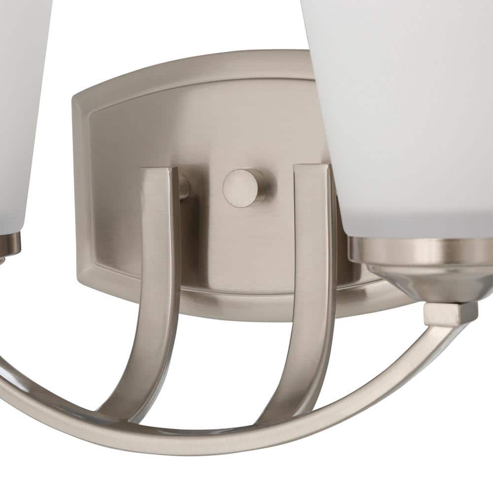 Brushed Nickel 2-Light Dimmable Bathroom Vanity Fixture