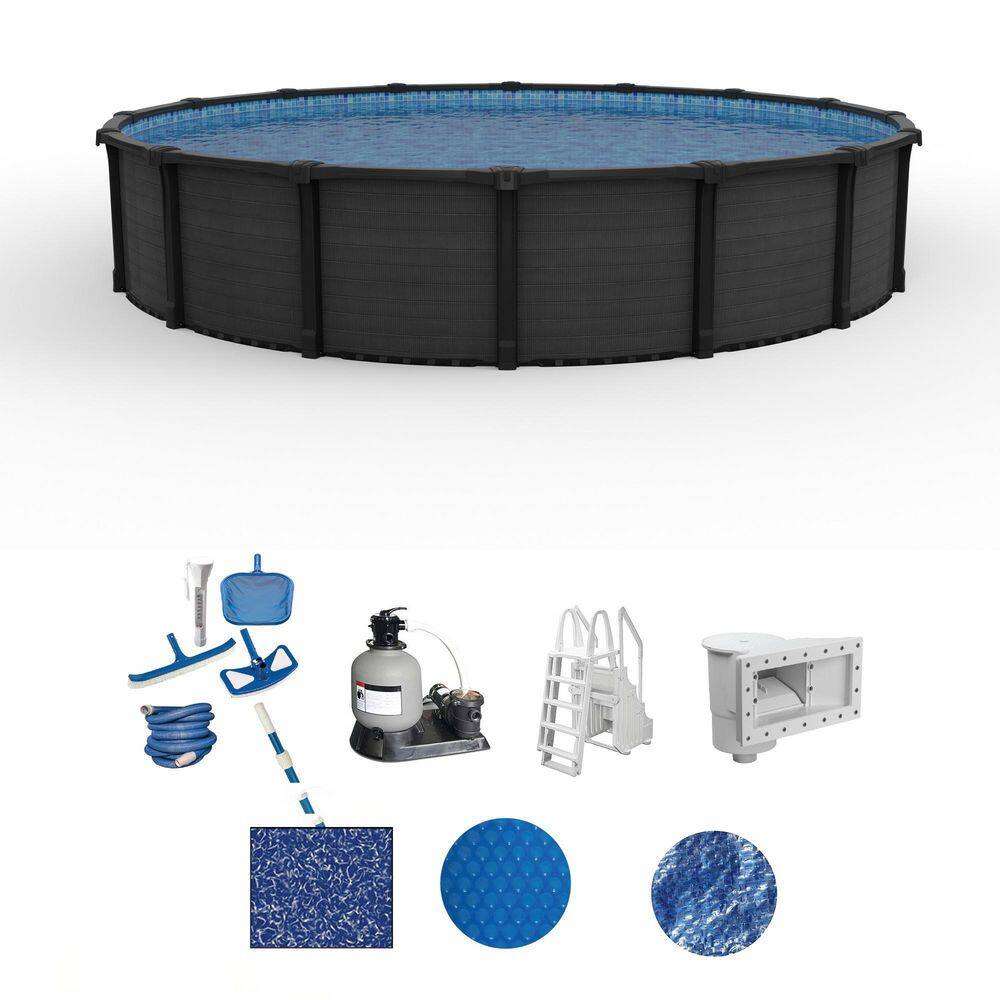 Bimini 27 ft. Round 52 in. Deep Hard Sided Above Ground Deluxe Pool Package price history on PriceWatchPro