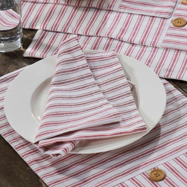 Timeless Ticking Red Napkin Set of 4 18Lx18W