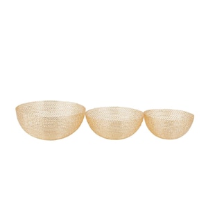 Gold Metal Decorative Bowl (Set of 3)