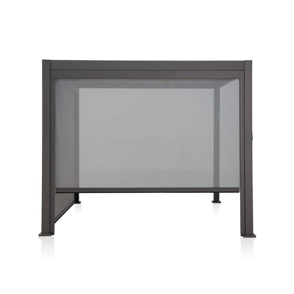 Charcoal Black Adjustable Pull-Down Privacy Screen for Pergola