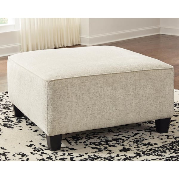 Abinger Beige Polyester Square Accent Oversized Ottoman