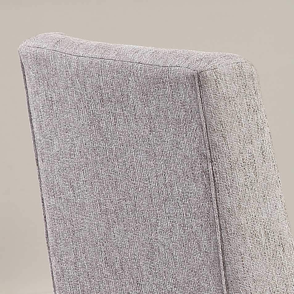 Beige Upholstered Wood Side Chair with Distressed Legs, Set of 2