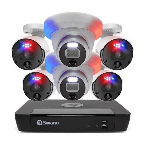 Swann 8Channel 4K Upscale 2TB NVR Security Camera System with 4 Wired Bullets and 2 Wired Domes