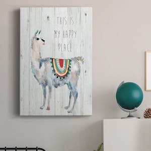 Llama Happy Place By Wexford Homes Unframed Giclee Home Art Print 27 in. x 16 in. .