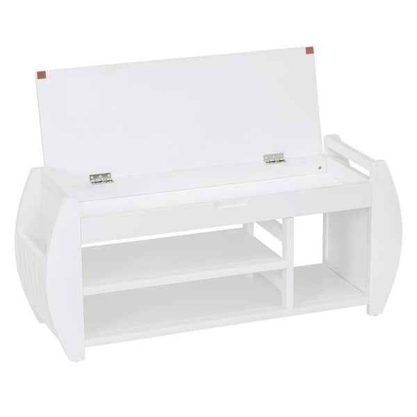 COWLOWN 42 in. W x 13 in. D x 18.3 in. H Bathroom White Linen Cabinet