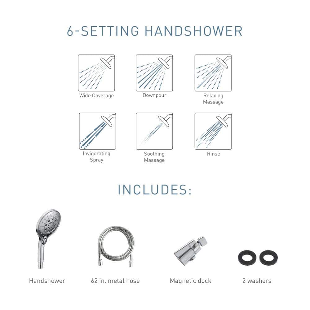 Oil Rubbed Bronze Multi-Function Handheld Shower Head with Magnetic Docking